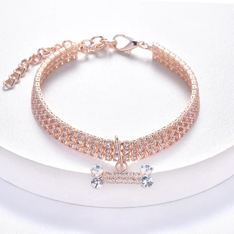 Sparkling Rhinestone Pet Collar for Dogs & Cats | Adjustable Luxury Necklace