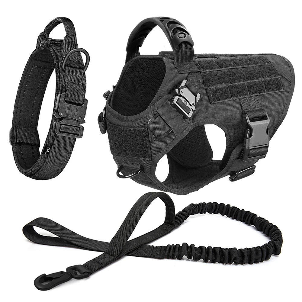 Tactical Dog Harness Vest w/ MOLLE | German Shepherd Malinois Training