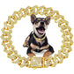 Luxury Diamond Cuban Dog Collar - Secure Metal Chain & Buckle for Pets