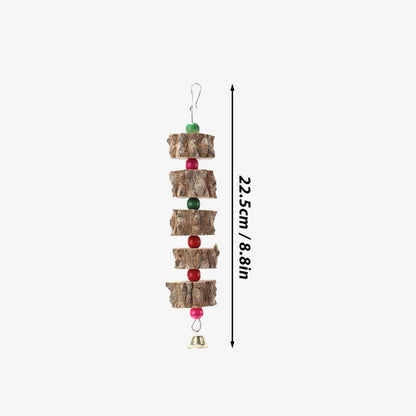 Natural Wooden Parrot Chew Toy | Safe Bird Cage Enrichment Canada