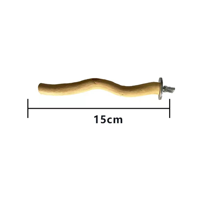 Natural Wood Bird Perch & Chew Toy for Parrots & Small Pets