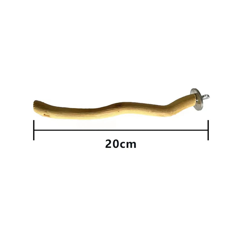 Natural Wood Bird Perch & Chew Toy for Parrots & Small Pets