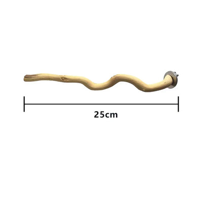 Natural Wood Bird Perch & Chew Toy for Parrots & Small Pets