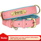 Personalized PU Leather Dog Collar with Engraved Nameplate