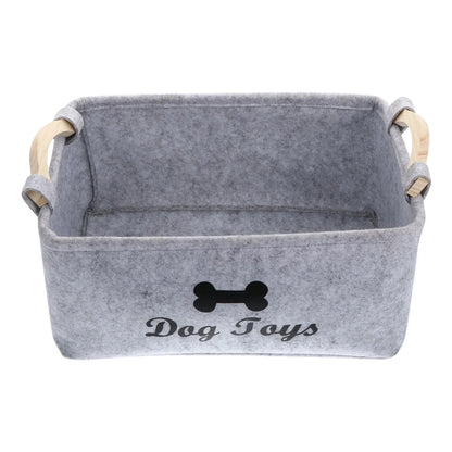 Felt Pet Toy Storage Basket Organizer Bin for Dogs