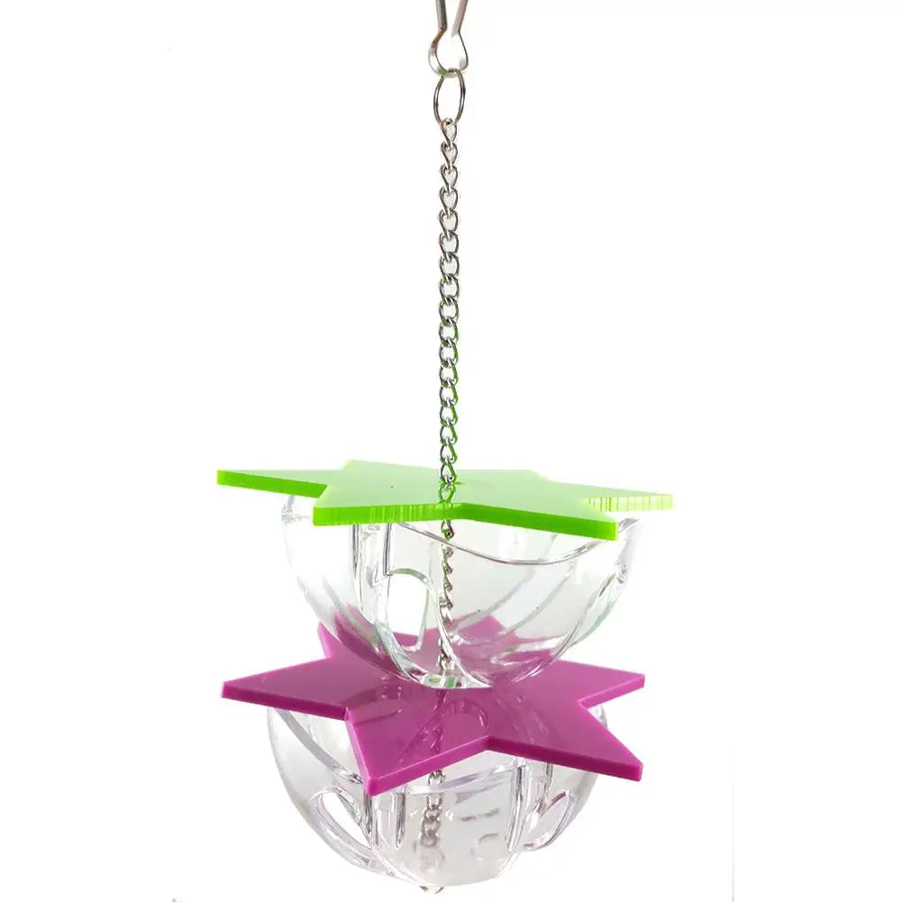 Bird Bite Toys Parrot Foraging Feeder | Acrylic Hanging Treat Toy