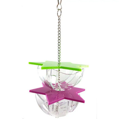 Bird Bite Toys Parrot Foraging Feeder | Acrylic Hanging Treat Toy