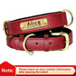 Personalized PU Leather Dog Collar with Engraved Nameplate