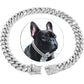 Luxury Diamond Cuban Dog Collar - Secure Metal Chain & Buckle for Pets